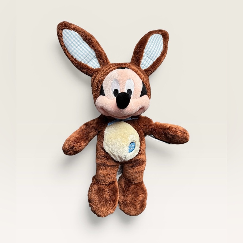 Disney Store Mickey Mouse Easter Bunny Plush Brown Chocolate Scented